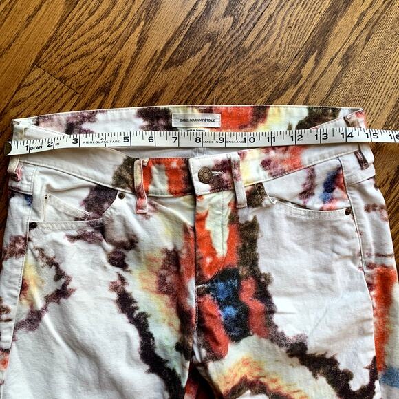Isabel Marant Etoile Slim Multi-Color Tie-Dye Reilly Printed Jeans Trousers 38/8 - Picture 12 of 14